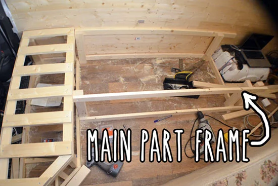 Building main part of bed frame