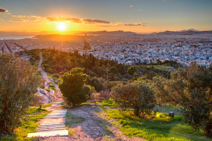Athens at sunset
