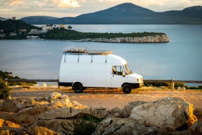 campervan camping in Sardinia by the sea