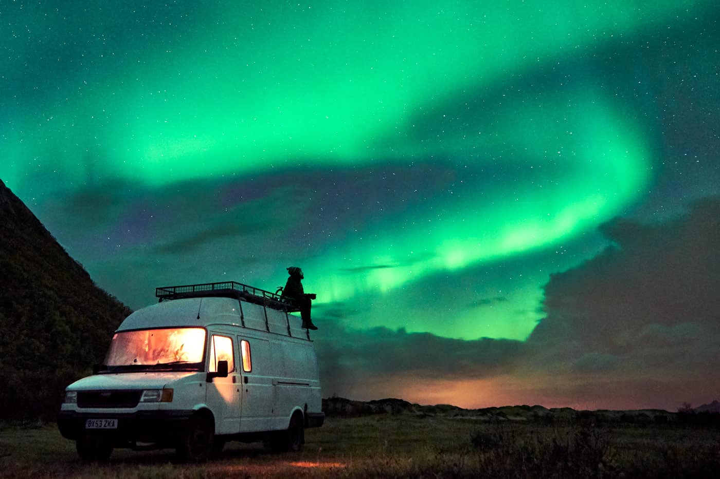 travelling-in-a-campervan-aurora Campervan travelling in Norway with the Northern Lights