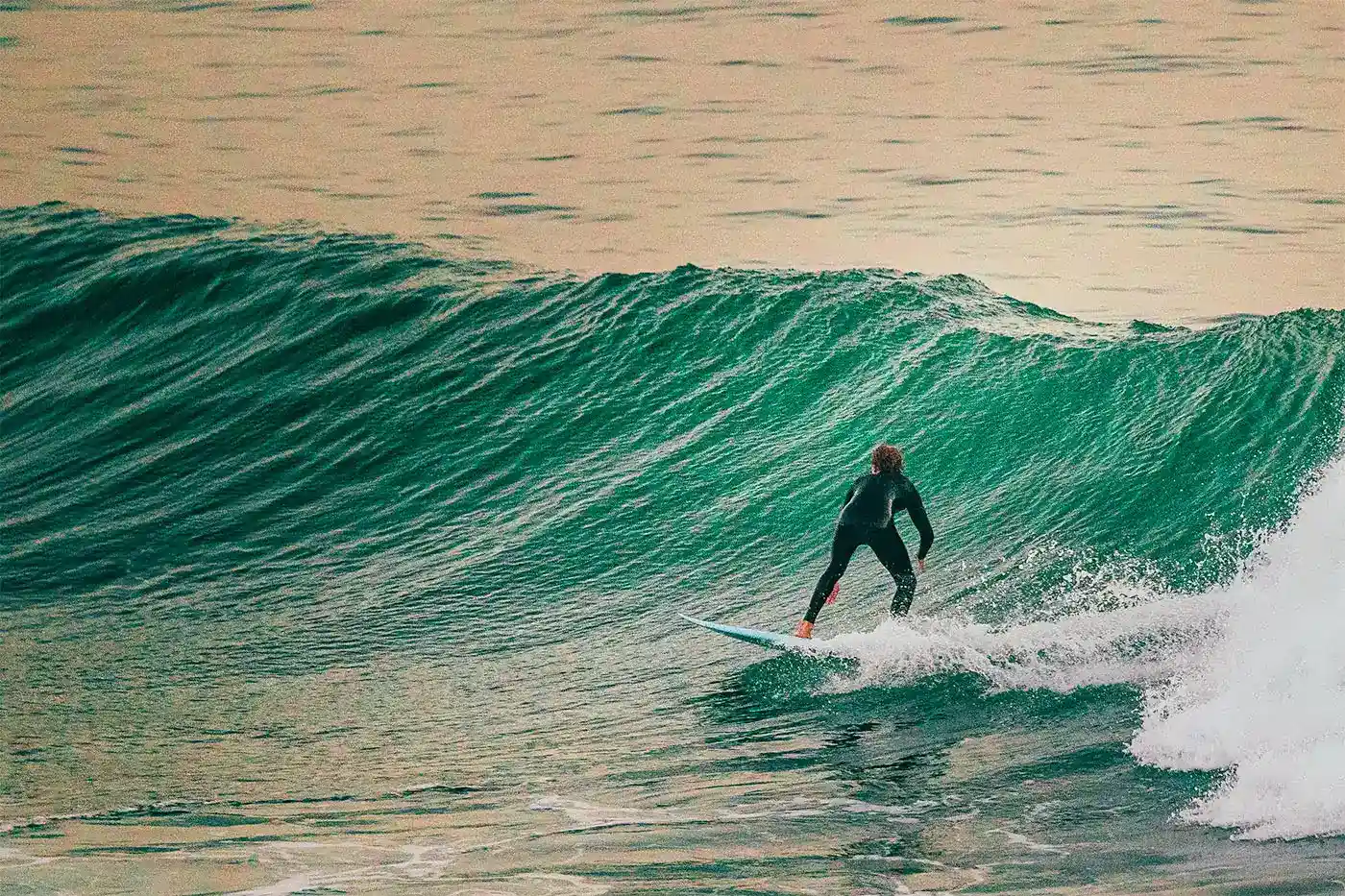 surfing a wave