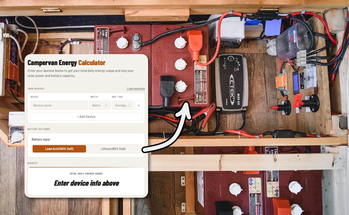 campervan energy usage calculator tool