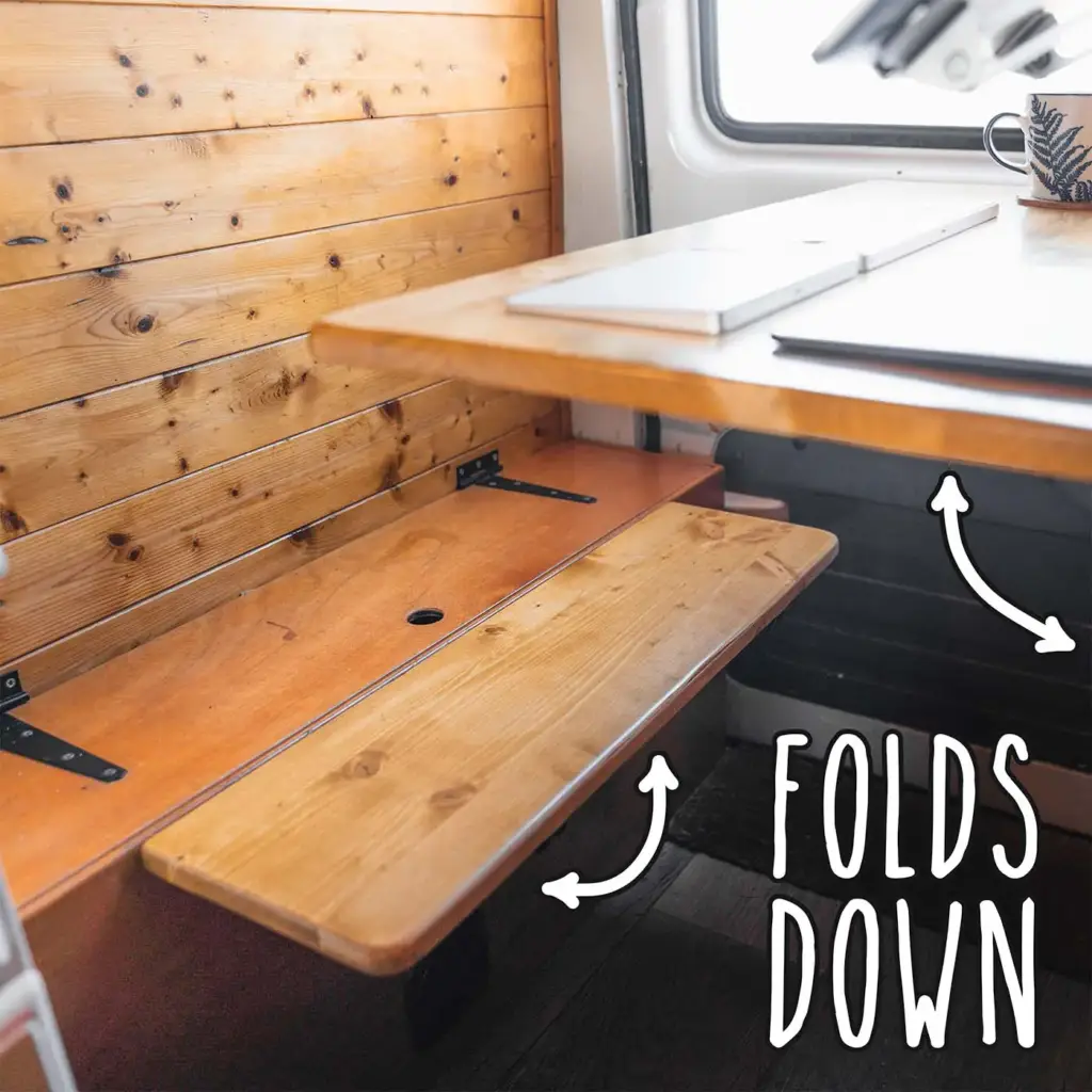 Placeholder photo of the van's kitchen mid-build.