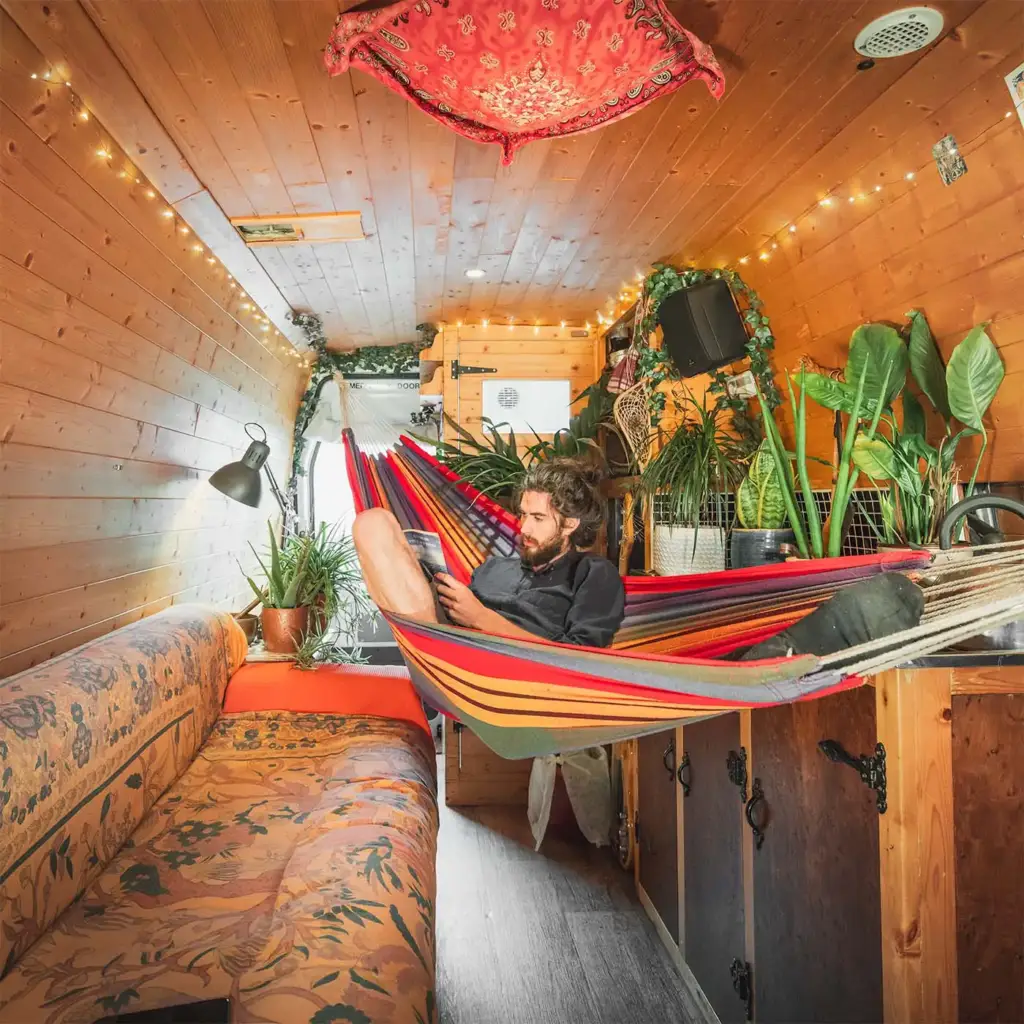 Placeholder photo of the van's kitchen storage and sink.